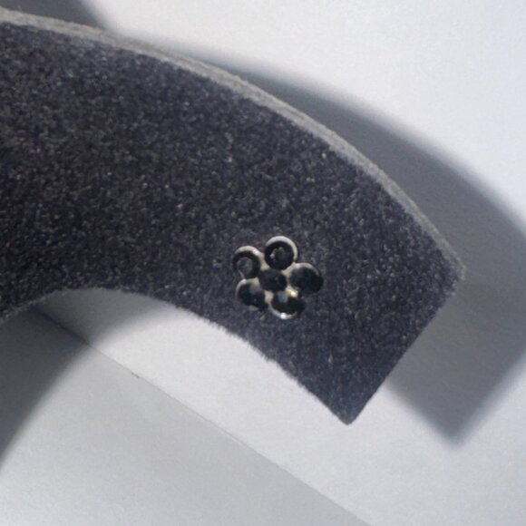 7mm Black Flower Cz And Sterling Post Earrings - Picture 8 of 9